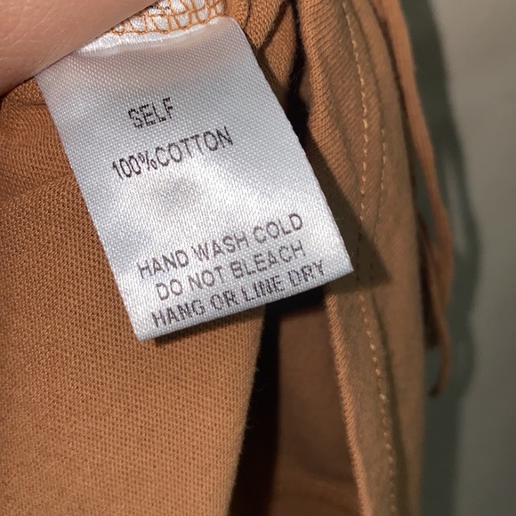 •easel• Tan {100% COTTON} Heavyweight long-sleeved Shirt w/ Front Fringe Detail - Picture 8 of 13